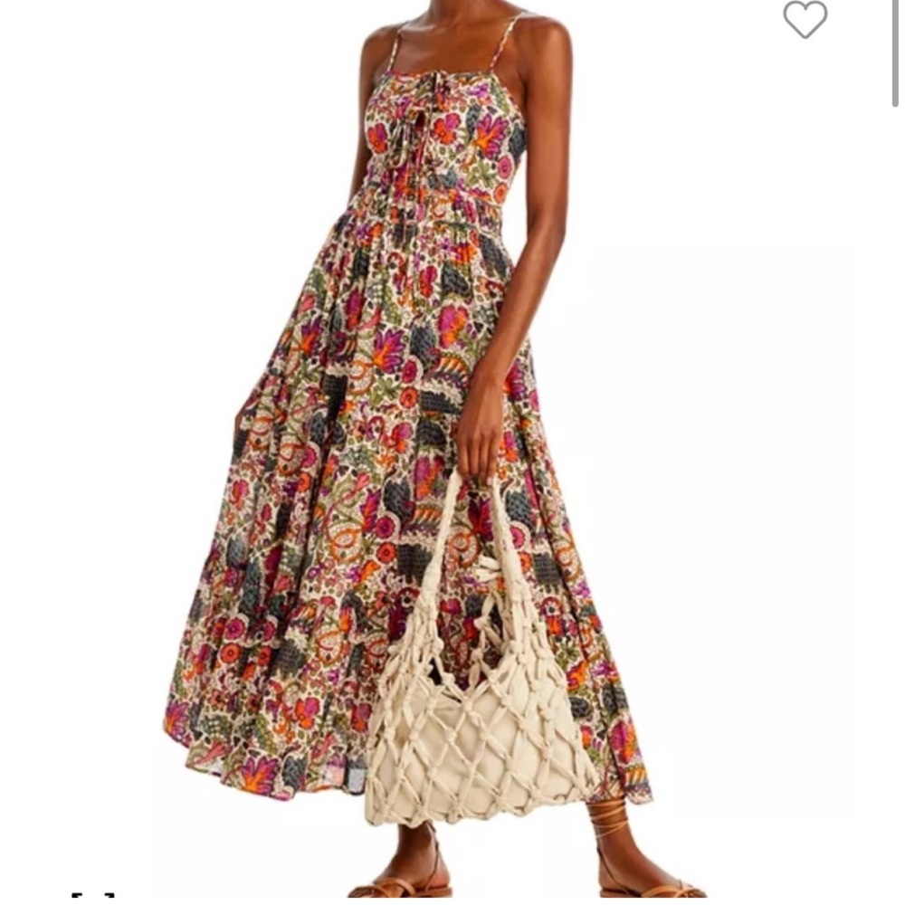 RHODE Red and Orange Spaghetti Strap Sundress